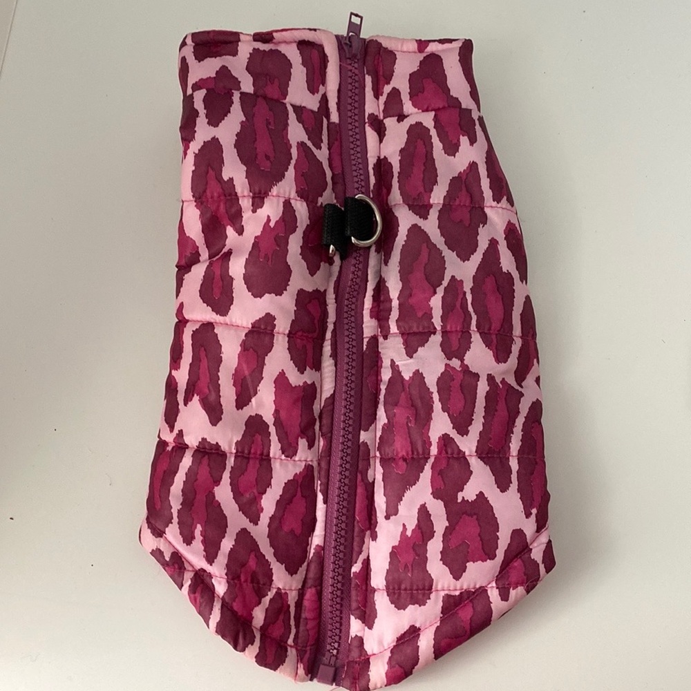 Pink Leopard Print Dog Coat